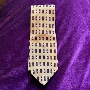 Yellow and Maroon Silk Neo Bill Blass Tie